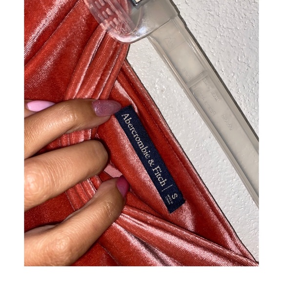 Abercrombie & Fitch Velvet Ruffle Skirt Coral Pink Size S - Picture 3 of 6